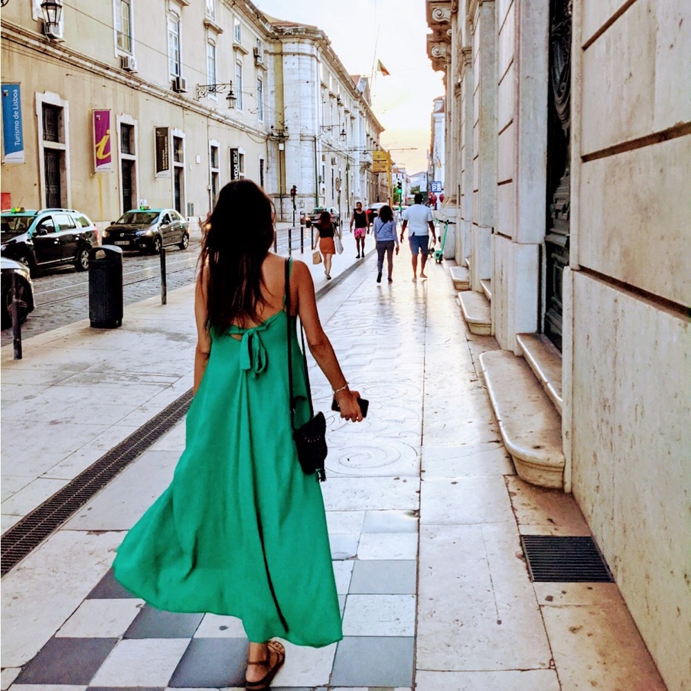 Zara long green dress